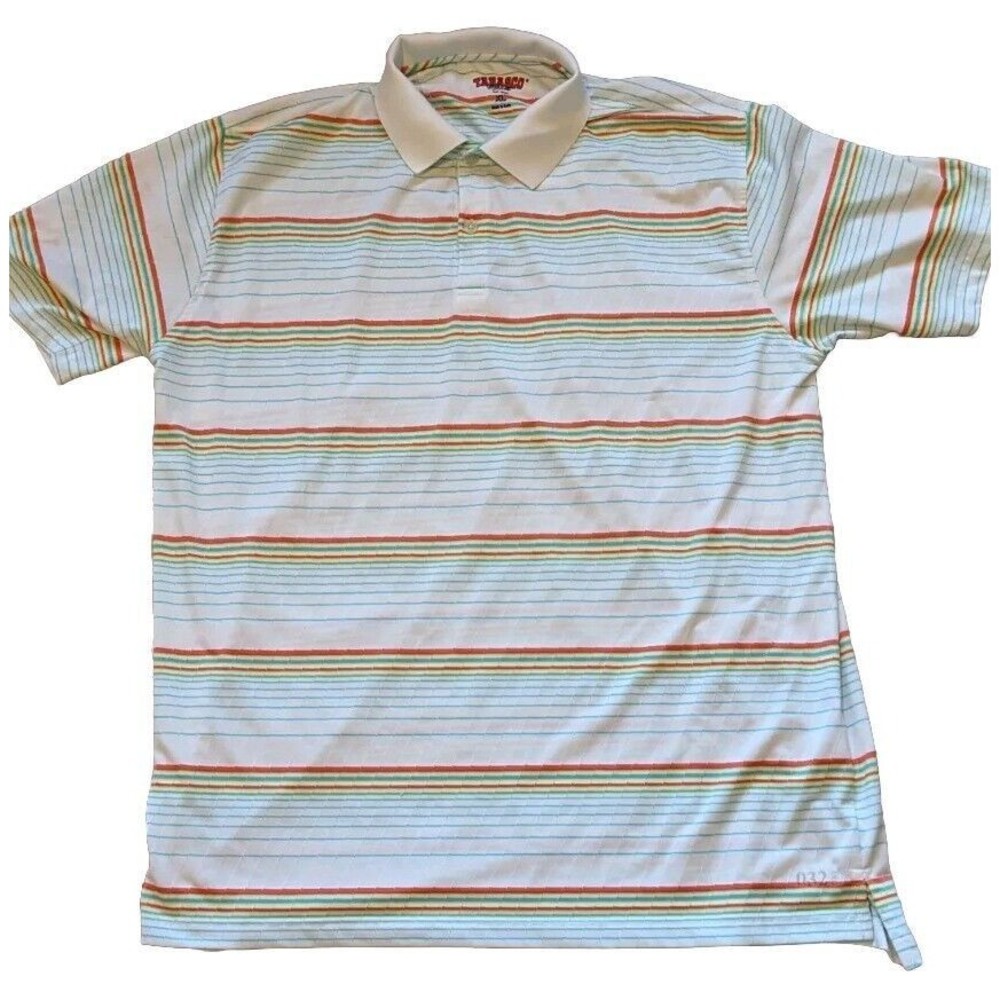 Tabasco Sport Striped Polo Shirt Men's Size XL Golf Active 032 Dry
